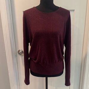 White House Black Market Longsleeve Top, Sweater feel, EUC, M, Plum